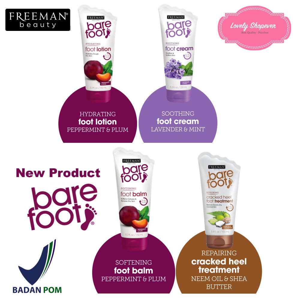 [BPOM] FREEMAN BAREFOOT BARE FOOT LOTION CREAM BALM KRIM KAKI REPAIR CRACKED HEELS