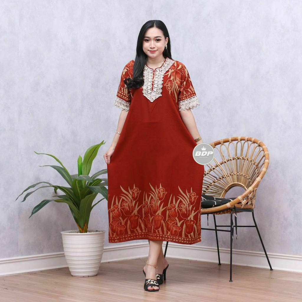 Dianputri - Daster Arab Zeema | Rayon Super Grade A | Resleting Depan Busui | Renda Milo Ori-sahara bata