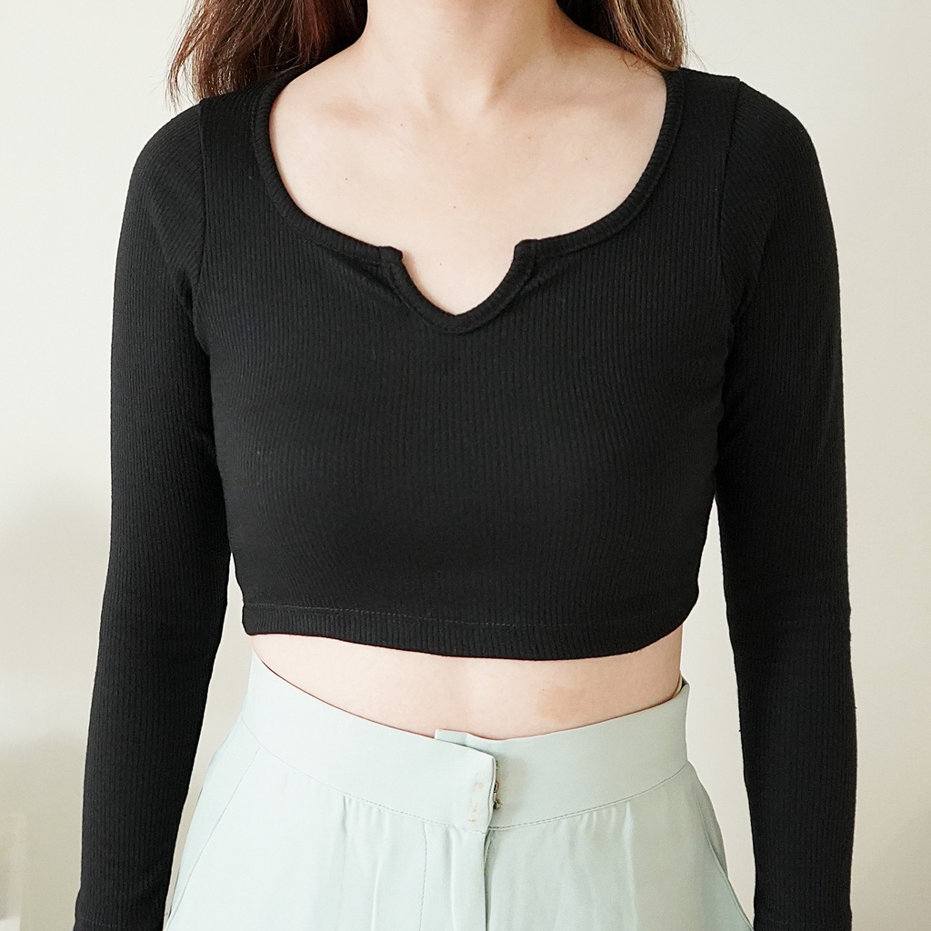 Atasan Longsleeve Crop Top Baju Lengan Panjang Croptop Lengan Panjang Wanita 126