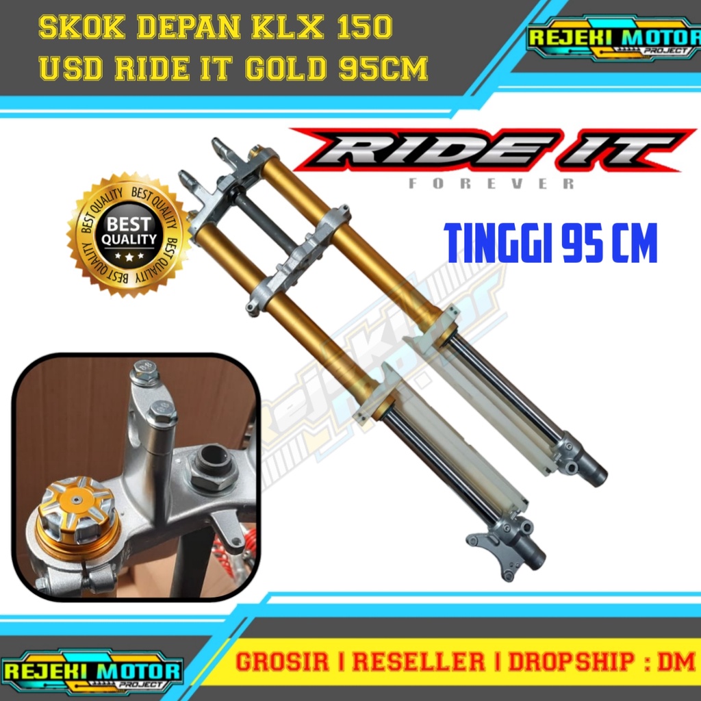 SKOK SHOCK DEPAN KLX 150 USD RIDE IT 95 CM GOLD