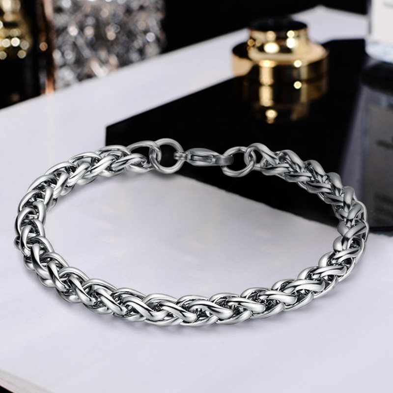 Fancyqube Gelang Bahan Titanium Steel Gaya Vintage Untuk Pria