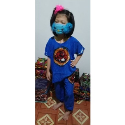 setelan baju bali barong untuk anak celana panjang bahan tebal dan adem