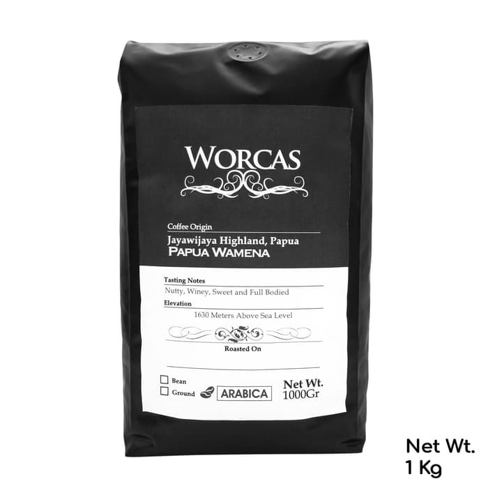 

Kopi Arabica Papua Wamena 1 Kg (Biji/Bubuk) | Worcas Coffee - kkp701