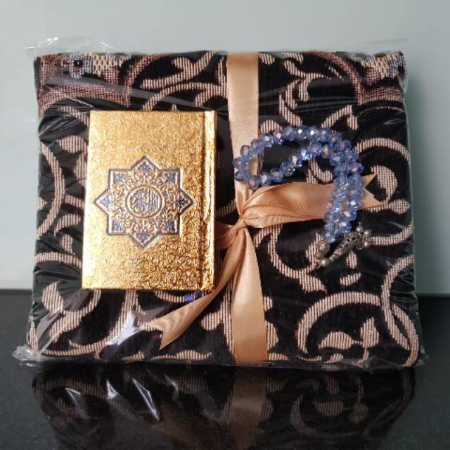 [S9TKQ] Paket SAJADAH S9 + AL QURAN SAKU + TASBIH KRISTAL MAHAR SESERAHAN MAS KAWIN SOUVENIR