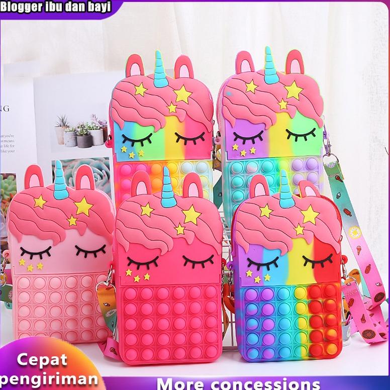 Tas Ransel Pop It Unicorn Anak-Anak Ukuran Besar (Ransel) Fashion Bag Pop It Unicorn Bag