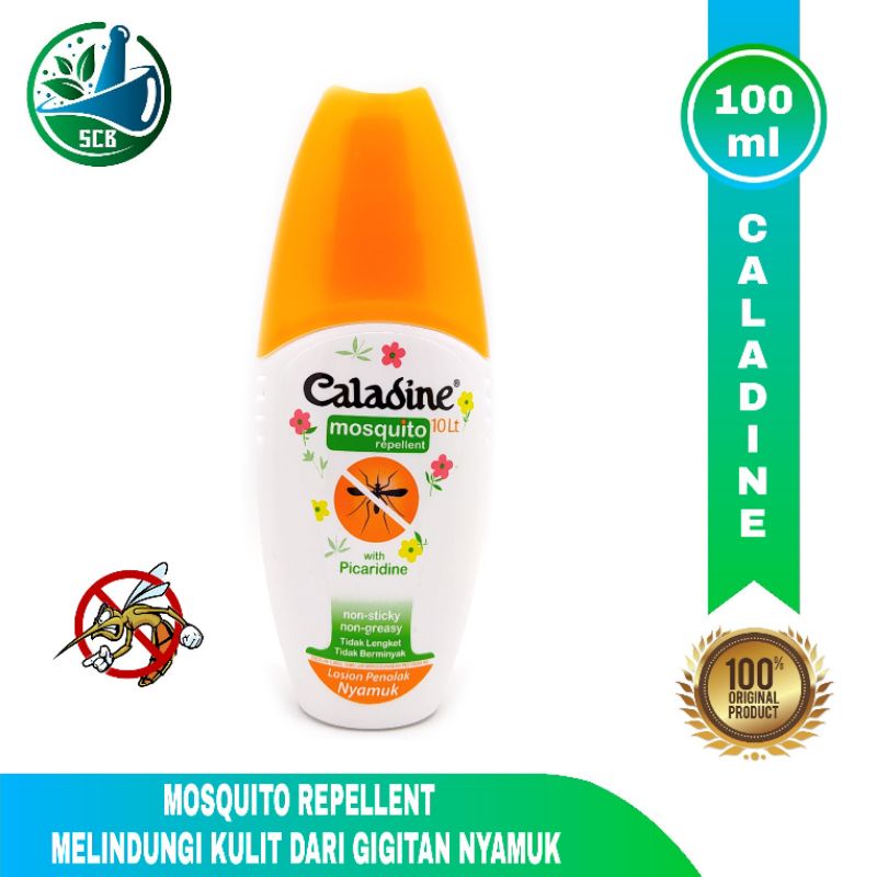 ORIGINAL CALADINE MOSQUITO REPELLENT 100 ML SPRAY / LOTION ANTI NYAMUK CALADIN 10 LT