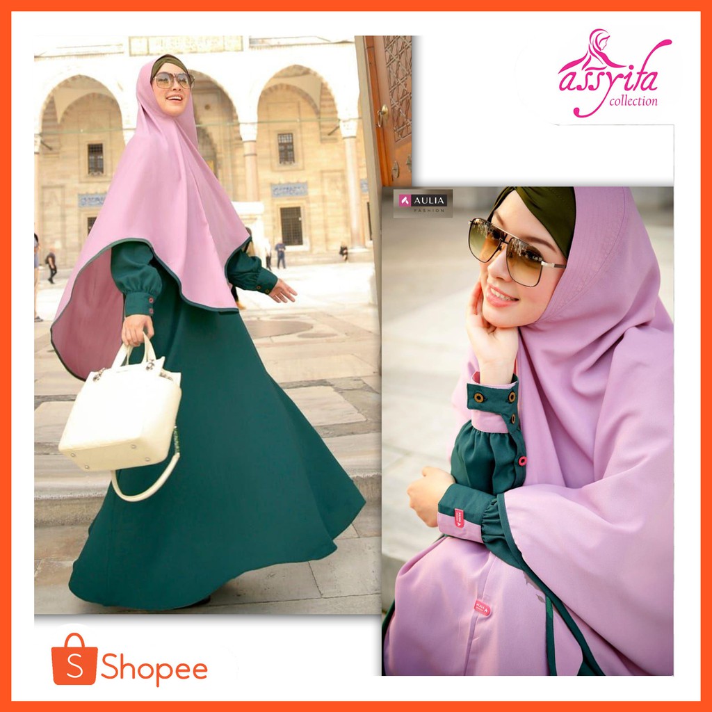 Aleena Emerald Set Gamis Syari Original Aulia Fashion