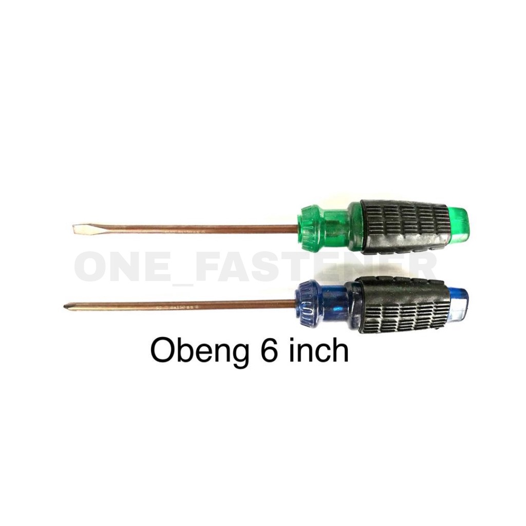 Obeng Gagang Karet 6 inch Kembang Dan Minus 6x150mm PH2 Plus Min CRV