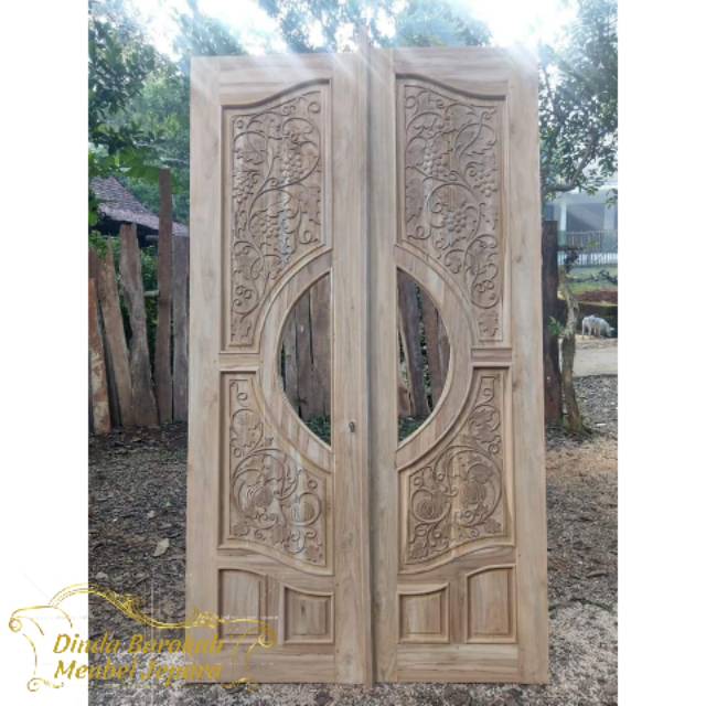 PINTU RUMAH KUPU TARUNG JATI SOLID ( WARNA FINISING MENGIKUTI PERMINTAAN PEMBELI )
