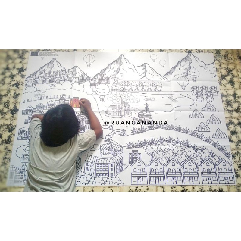 Kertas Mewarnai Besar Untuk Anak Bukan Buku Gambar | Doodle Art Jumbo | Poster Mewarnai Raksasa