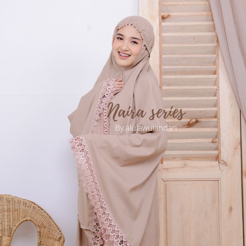 Mukena katun polos renda mewah NAIRA series