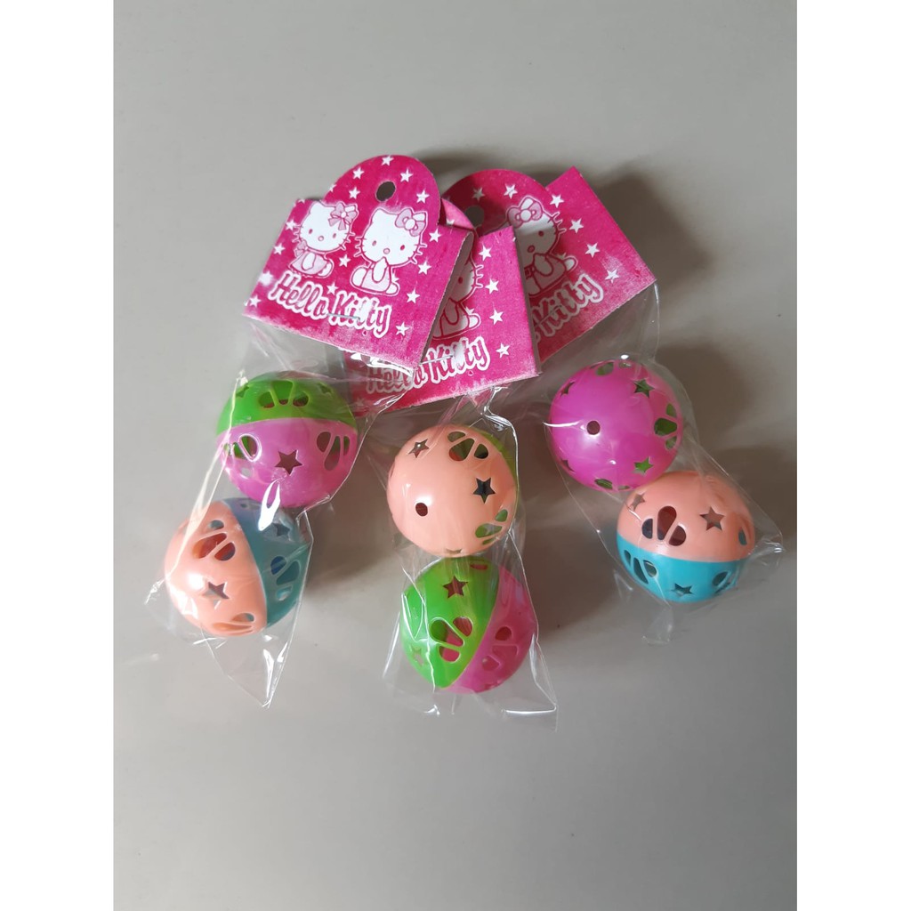 BOLA KERINCING KECIL Mainan Kucing warna-warni / ISI 2 PCS