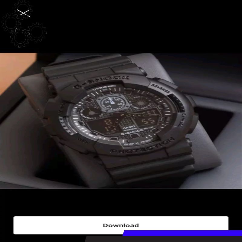 JAM TANGAN G-SHOCK GA-100 GSHOCK GA100 FULL BLACK LE YN Store