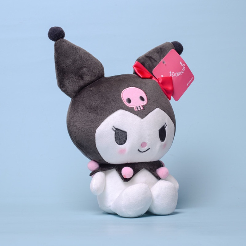 Mainan Boneka Stuffed Plush Kartun Sanrio Kuromi 25Cm Untuk Dekorasi Kamar Anak