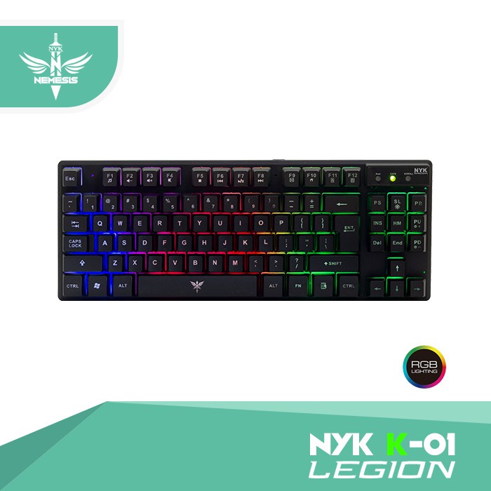 Keyboard Gaming NYK K01 / K-01 RGB TKL Rainbow Backligth