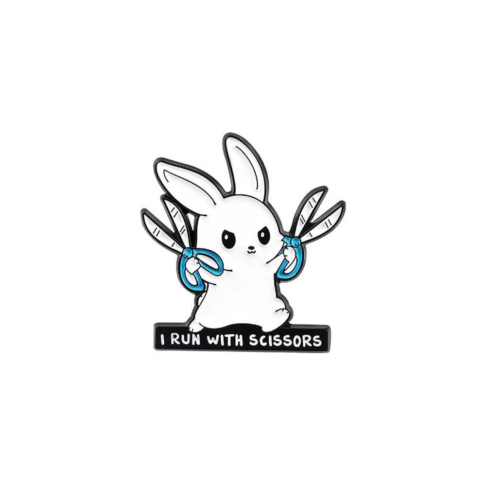 NEEDWAY Bunny Enamel Pin Hadiah Untuk Anak-Anak Kartun Kelinci Kerah Bros Travel Commemorative Lapel Pin Bros Pin