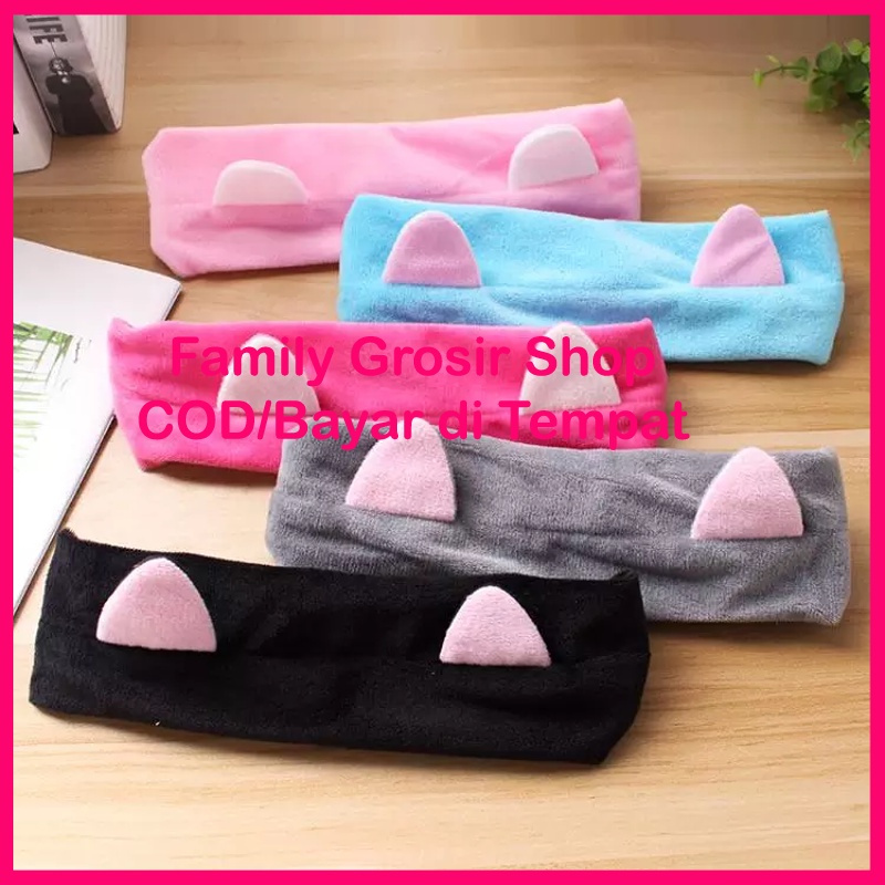 Bando Bandana facial ear cat lucu imut elastis nyaman dan halus