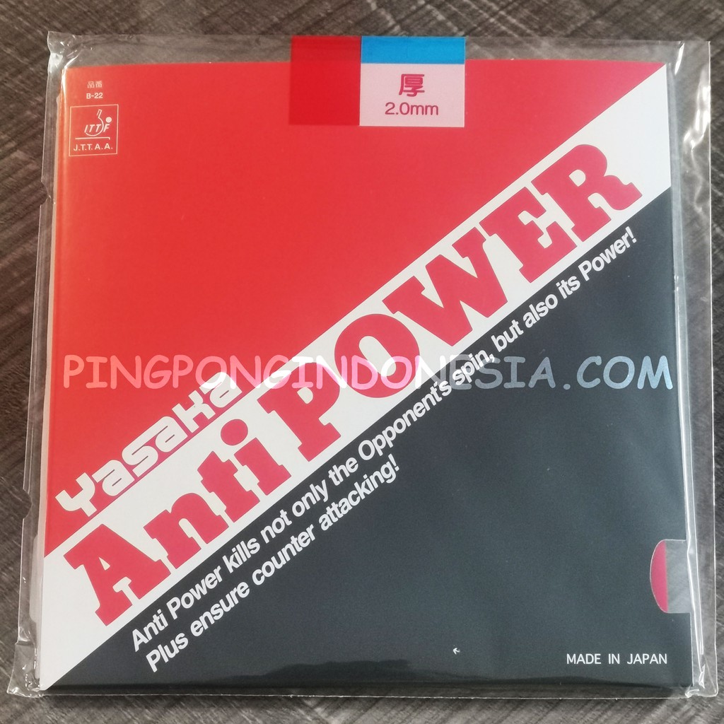 Yasaka Anti Power - Rubber/Karet Pingpong Tenis Meja Bat Bet