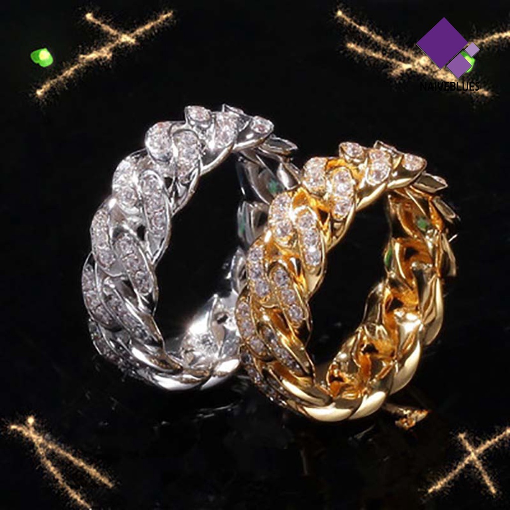 Naiveblue &gt; Cincin Model Twist Bahan Alloy Dengan Kubik Zirkonia Untuk Wanita