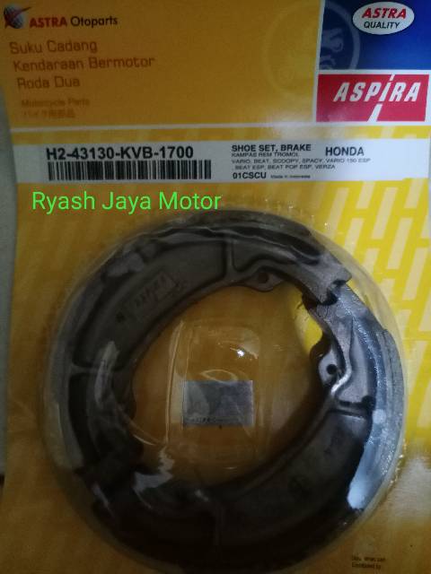 Kampas rem belakang aspira astra untuk motor vario 150/125/ beat esp/pop/verza/beat/scoopy/f1/spacy