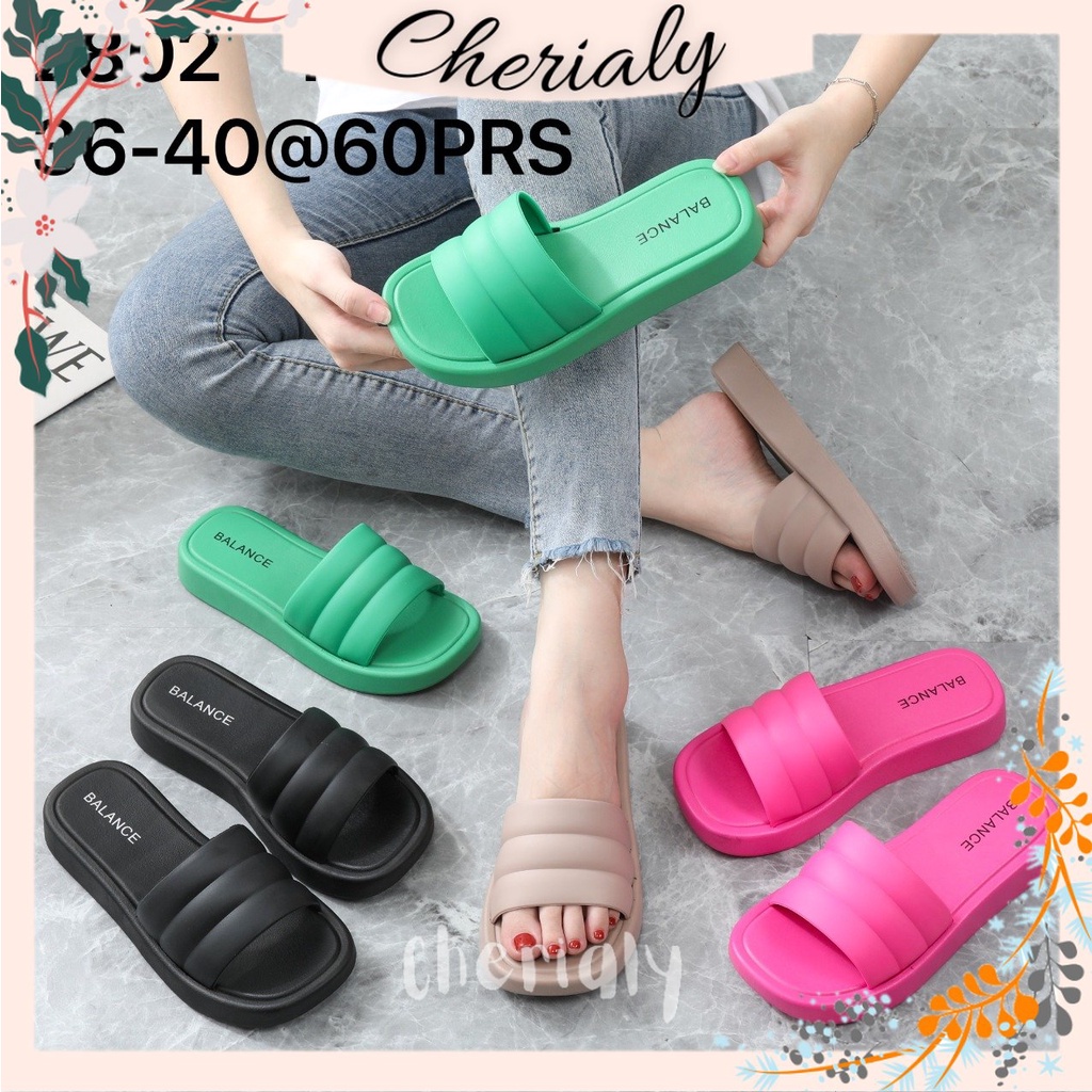 BALANCE Sandal Slop Kokop Wanita Bahan Jelly Empuk Elastis Rubber PVC Anti Slip Tinggi Tebal 3 Cm Karet Import