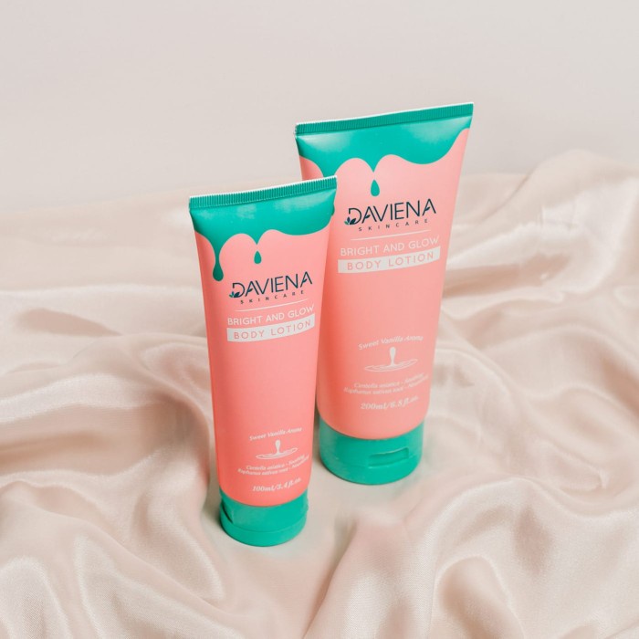 Terlaris Body Lotion Bright & Glow Daviena Skincare | Lotion Pemutih (Bpom) Bagus