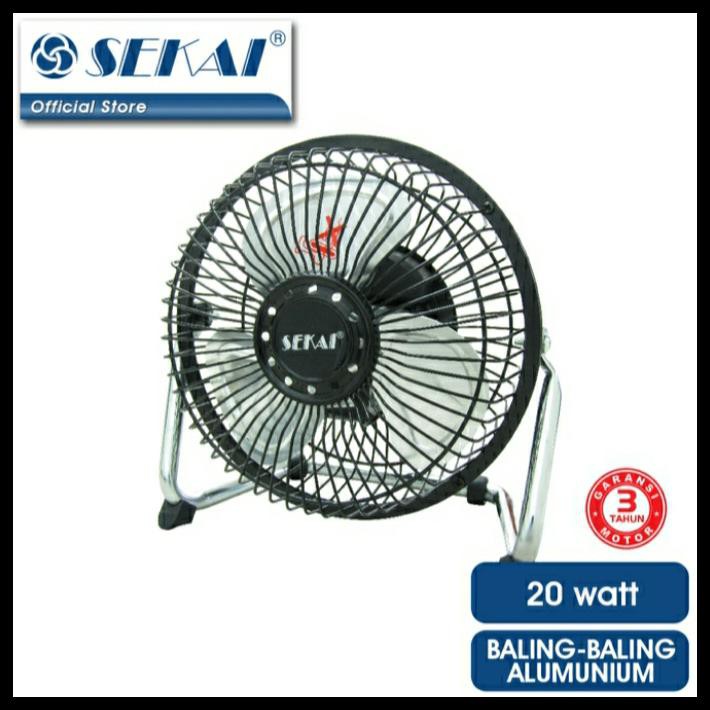 KIPAS ANGIN MEJA KECIL BESI 6" INCH SEKAI HFN 650 - HITAM