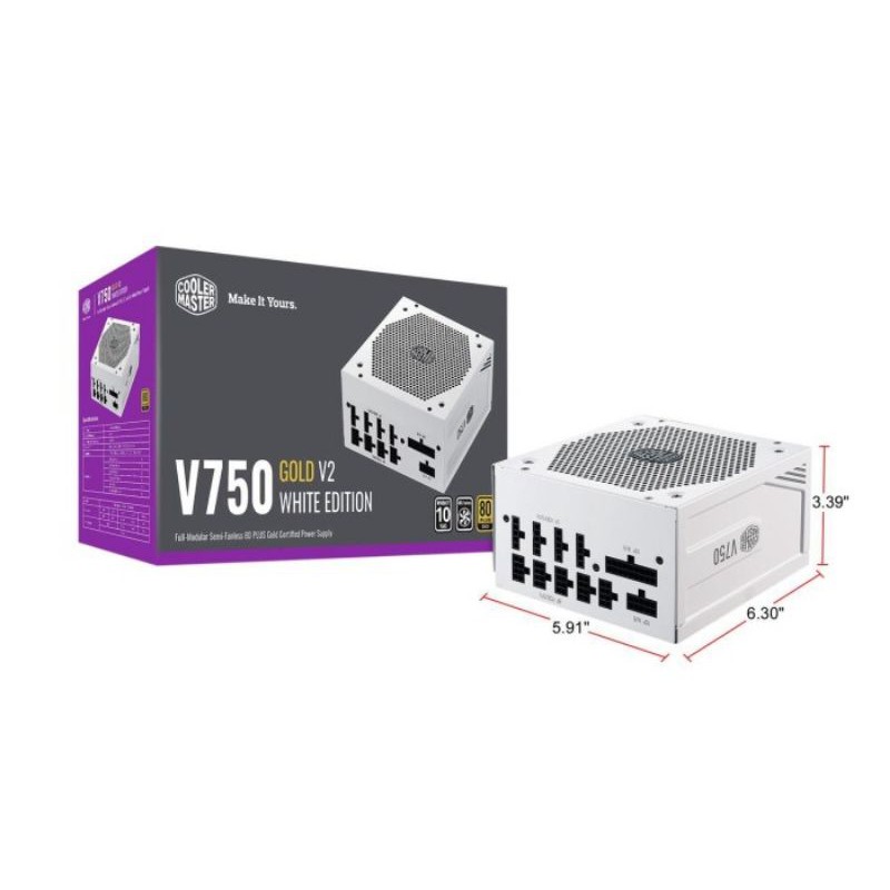 Power Supply Cooler Master V750 80+ GOLD V2 750WATT FULL MODULAR WHITE EDITION