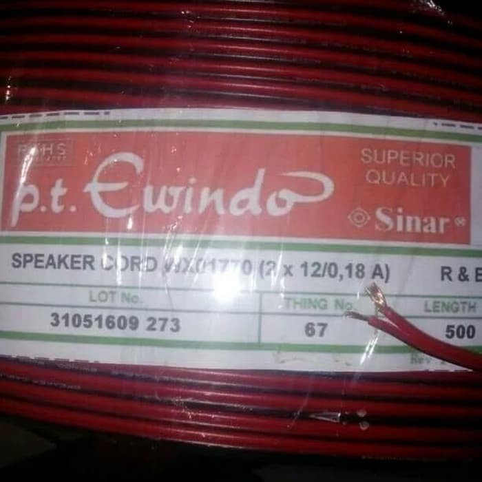Kabel nyz isi kawat 2x12 harga per meter kabel speaker merah hitam engkel audio cord sinar listrik