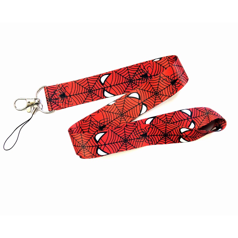 Tali Lanyard Motif Spiderman Anti Hilang Untuk Handphone / Kamera / Gantungan Kunci / Kartu ID