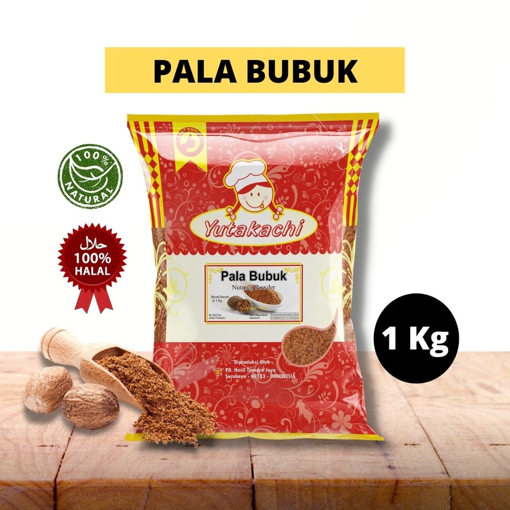 

Pala Bubuk 1 Kg Yutakachi / Premium Nutmeg Powder / Bumbu Rempah Murni Alami / CV Mitra Tjandra Sukses