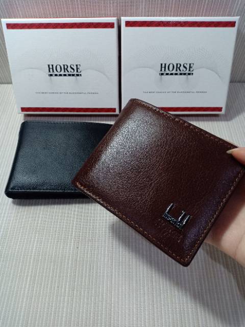 Dompet lipat Imperial Horse kulit asli polos 088#