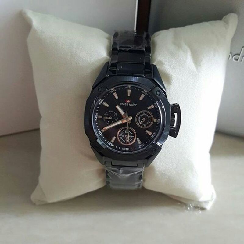JAM TANGAN SWISS NAVY SN 8937 LADIES FULLBLACK ORIGINAL GARANSI 1 TAHUN