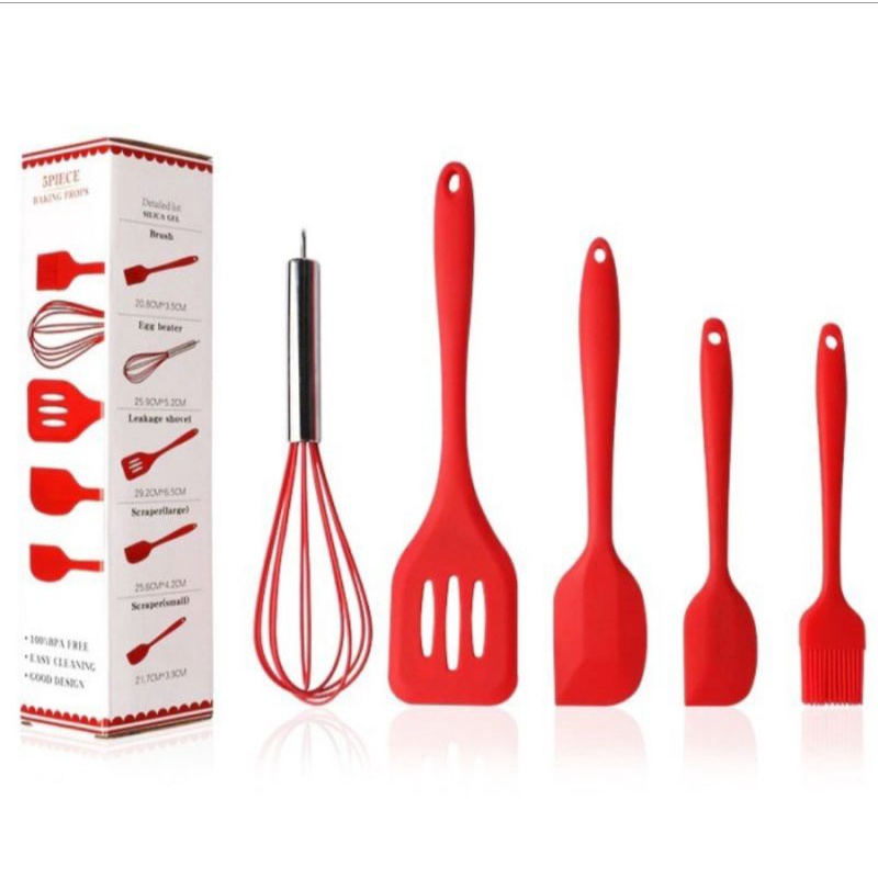 baking props 5 pc kocokan telor spatula kuas kue