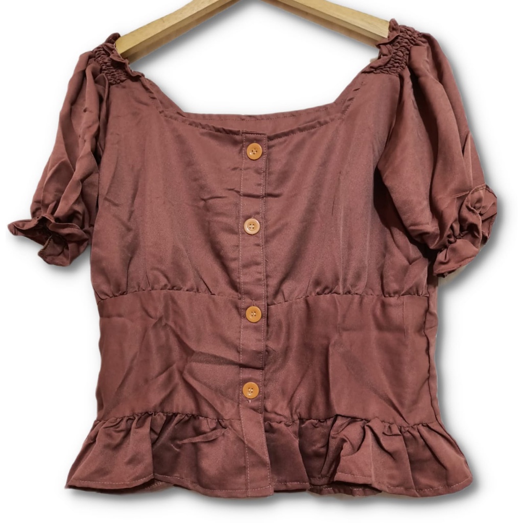 Blouse Wanita Anita Atasan Style Korea Bahan Moscrepe Size XL-Milo