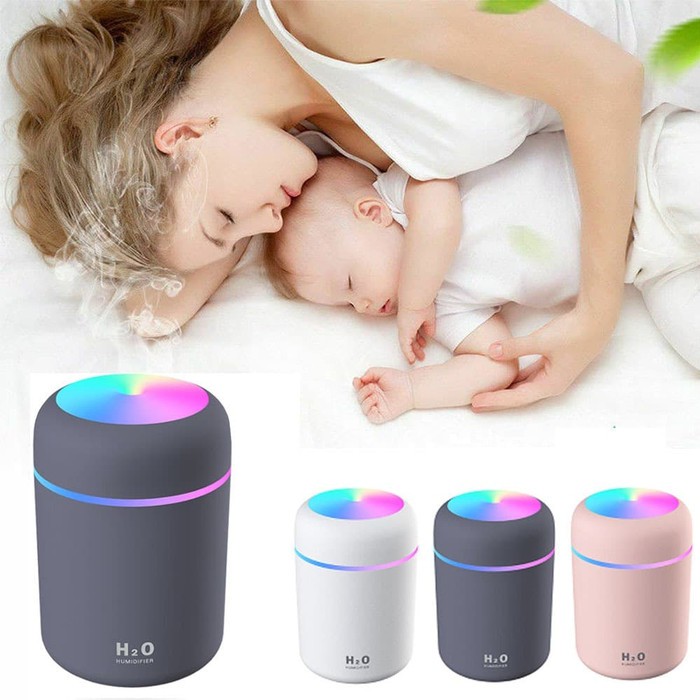 H2O Humidifier Usb Air Diffuser 220ML 300ML  320ML Purifier Pelembab Udara Light  Anion Ultrasonic Light 260ml