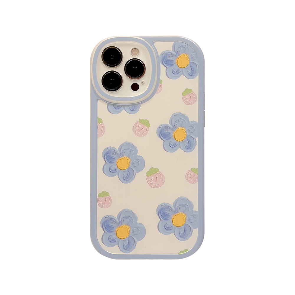 Soft case TPU shockproof Motif Lukisan Cat Minyak Bunga Untuk iPhone 11 Pro max 12 13 Pro max mini XS max xr 7 8 Se 2020 plus