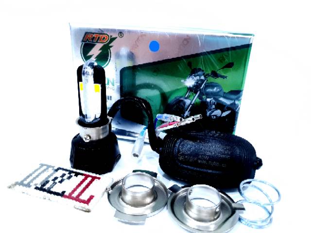 lampu utama motor led rtd 4 sisi m02k 40 watt drl biru h6 h4 hs1 ac dan dc-5