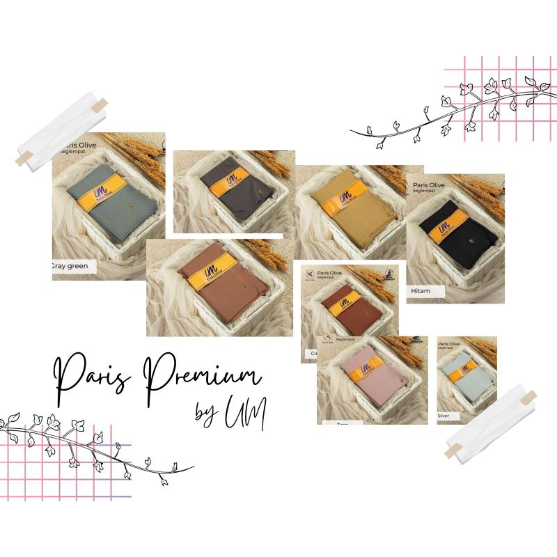 Umama Scarf kerudung PARIS OLIVE LC 110x110 cm jilbab paris premium paris olive