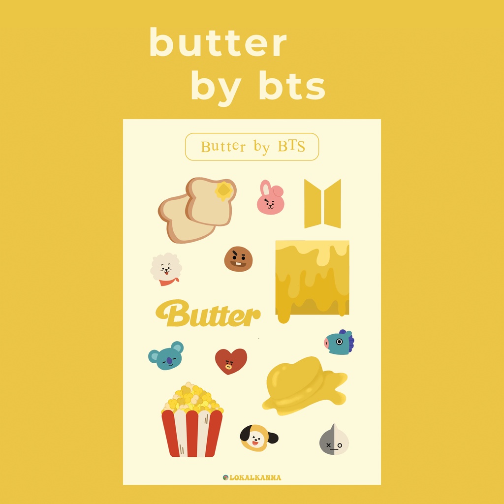 

(READY STOCK) BUTTER BTS K-POP STICKER VINYL GLOSSY