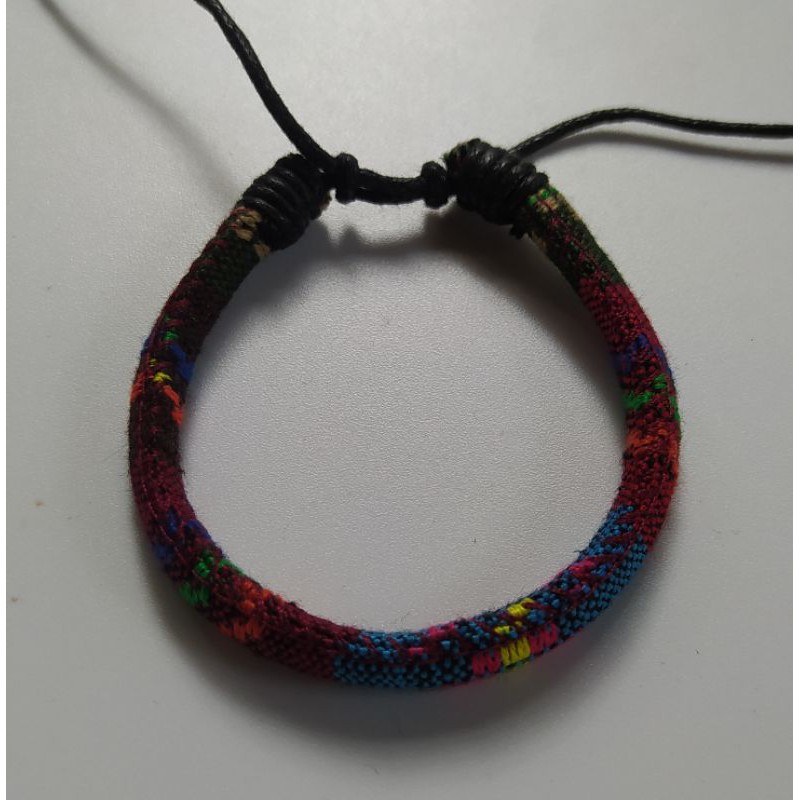 Gelang Tenun Etnik Songket Gelang Rajut Unik Motif Kain Harga Grosir Langsung Pengrajin-Maroon Biru