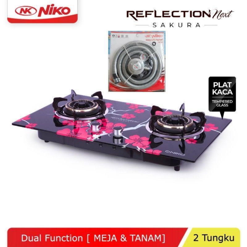 Niko Reflection  SAKURA  , MIRROR  Kaca Kompor Gas, Kompor gas 2 . 3  Tungku