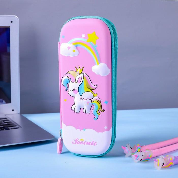 

Tempat pensil kotak pensil 3D Unicorn Hardtop Pencil Case astronot Berkualitas