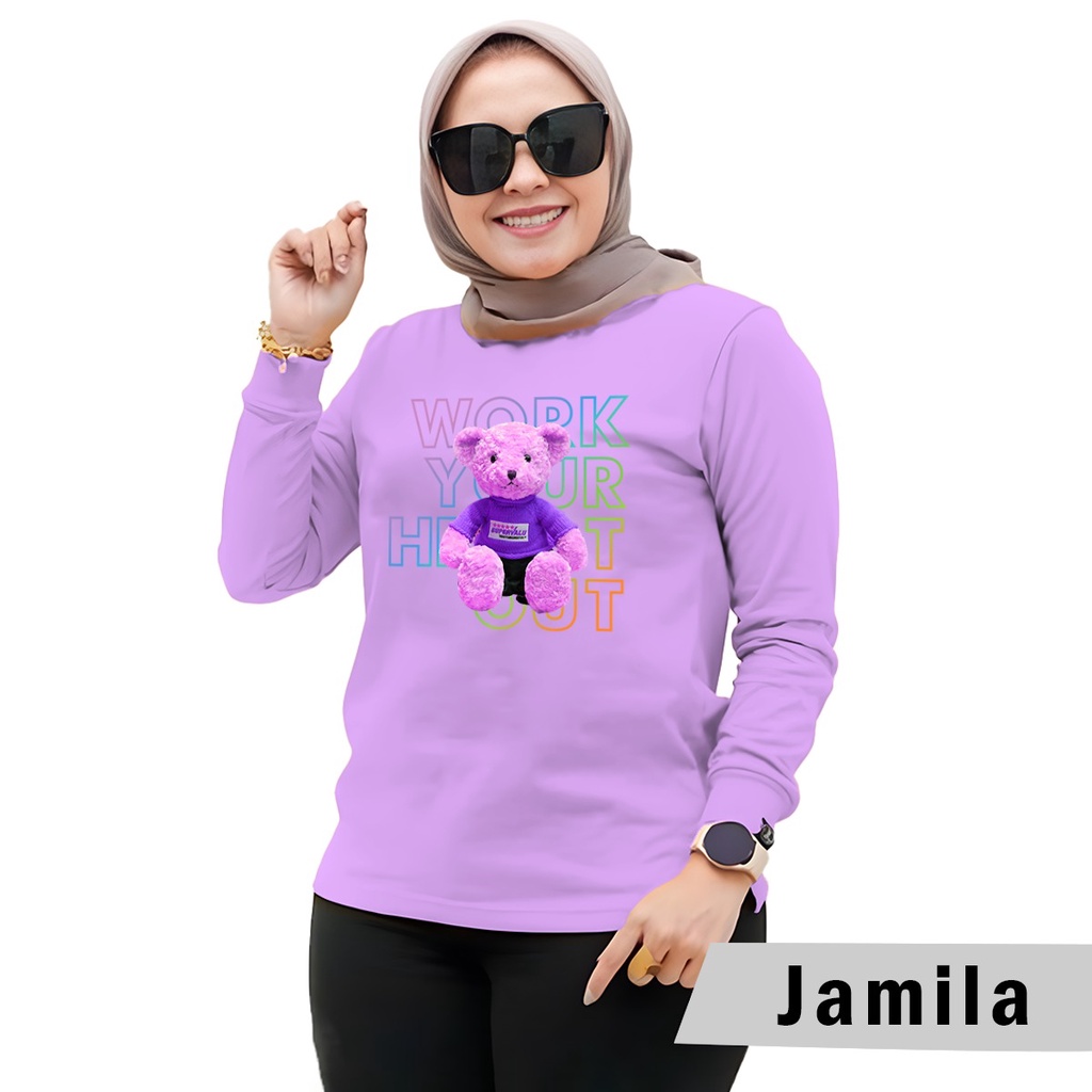 Baju Wanita Fashion/Kaos Wanita/Atasan Wanita Kaos Lengan Panjang Wanita MOTIF JAMILA HIJAB STYLE 2022