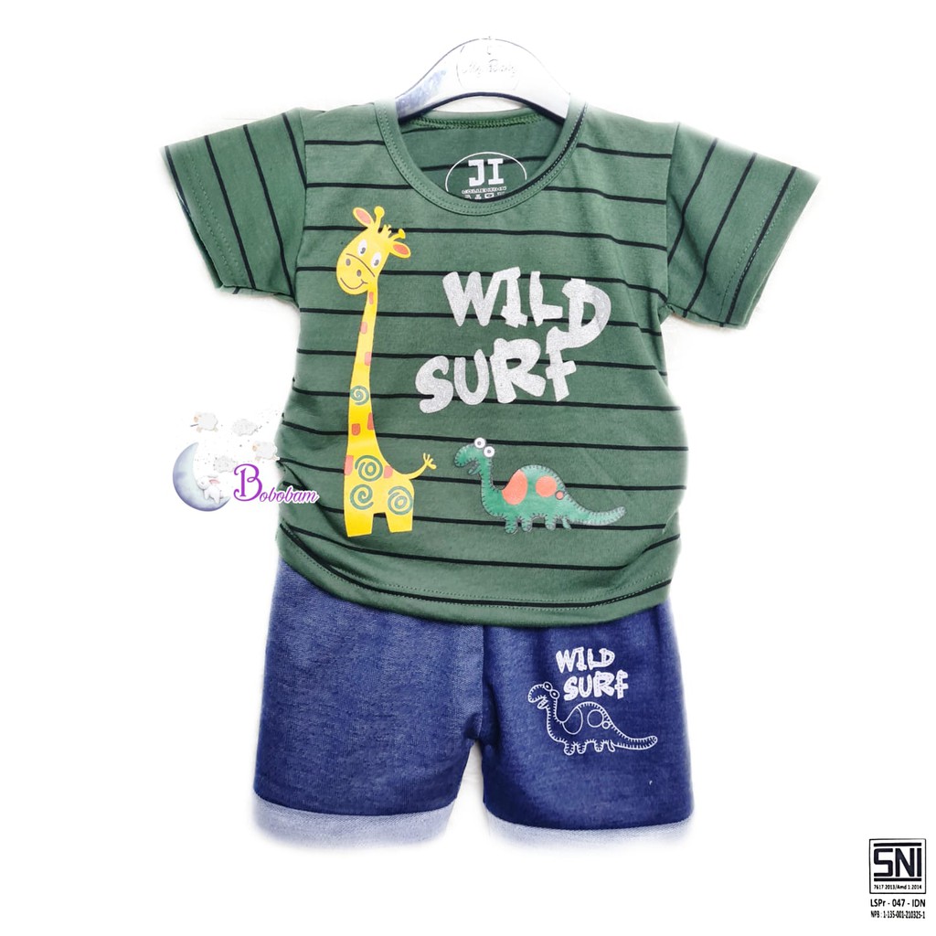 BAJU BAYI BOBOBAM HEWAN WILD SURF SETELAN ANAK LAKI-LAKI / SETELAN ANAK HARGA GROSIR