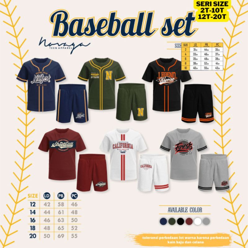 Set Oblong Teen fenomenal series Baseball novaga size remaja 12-20T atau dewasa size kids dan junior / set baseball novaga