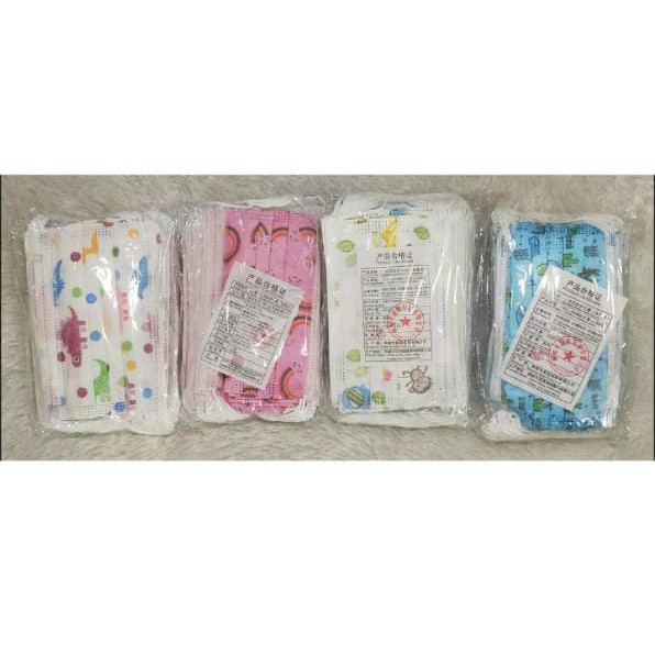 MASKER ANAK KARAKTER 3 PLY MOTIF ISI 50 PCS SURGICAL MASK 3 LAPIS