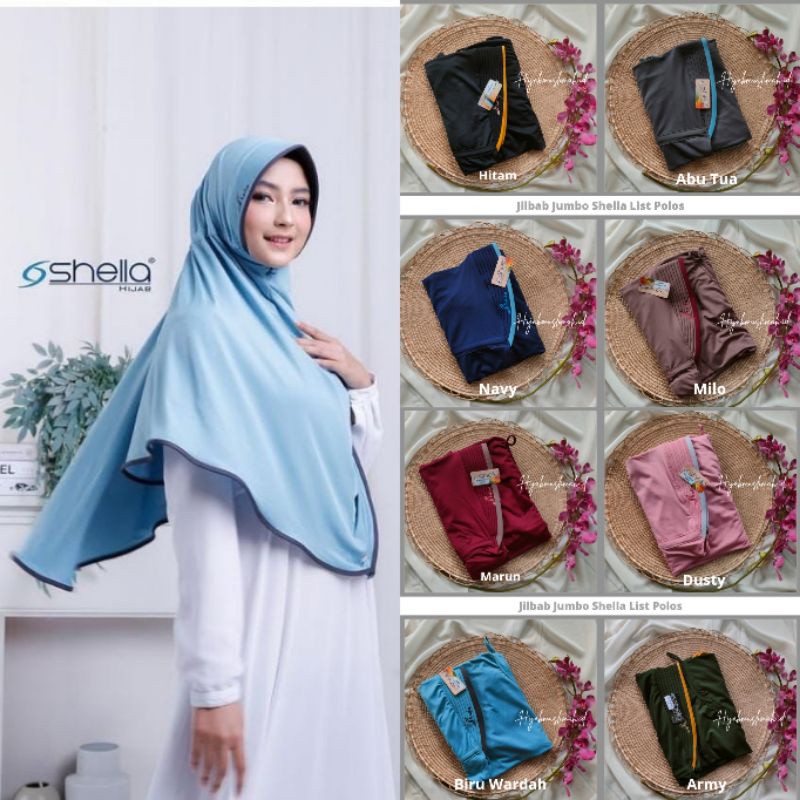 JILBAB INSTAN SHELLA SERUT LIST JUMBO ZOYA