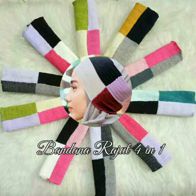 CIPUT BANDANA RAJUT 4 WARNA / CIPUT RAJUT 4 IN 1 / INNER