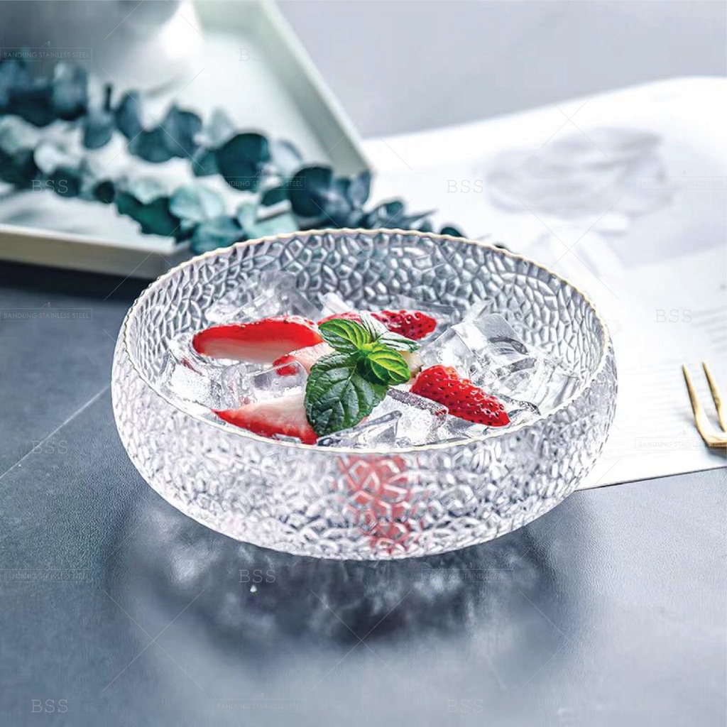 Mangkuk Kaca Glass Bowl Crystal Salad Buah Dessert Sereal Cereal Permen Vintage Retro Gaya Nordic Cantik